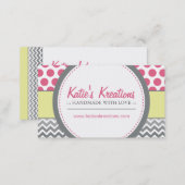 Whimsical Chevron and Dots Business Card (Front/Back)