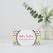 Whimsical Chevron and Dots Business Card (Standing Front)