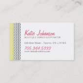 Whimsical Chevron and Dots Business Card (Back)