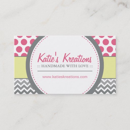 Customizable Whimsical Chevron and Dots Business Card Templates