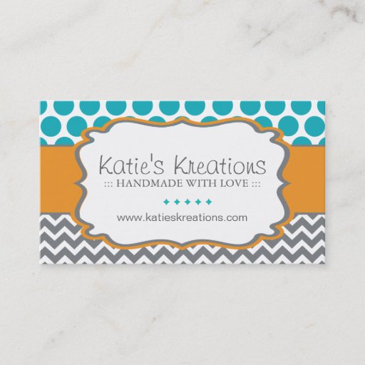 Customizable Whimsical Chevron and Dots - Custom Design Business Cards