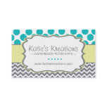 Whimsical Chevron and Dots - Custom Design Business Card Whimsical Chevron and Dots - Custom Design Business Card
