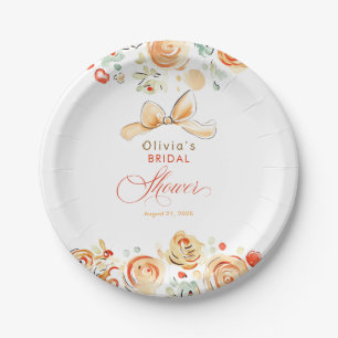 Whimsical Chic Elegant Fall Bridal Shower Paper Plates