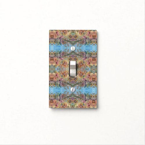 Whimsical Chic Flower Garden Watercolor Painting  Light Switch Cover