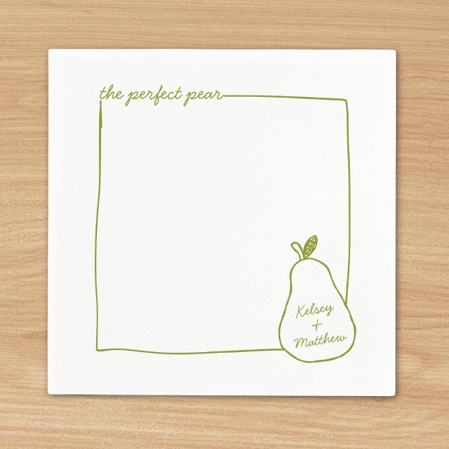 Whimsical & Chic Personalized Funny Pear Wedding  Napkins (Creator Uploaded)