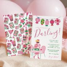 Whimsical Chic Pink & Green Mahjong Party