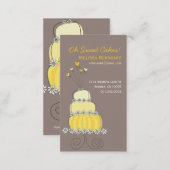 Whimsical Chic Yellow Wedding Cake Profile Card (Front/Back)