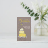 Whimsical Chic Yellow Wedding Cake Profile Card (Standing Front)