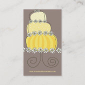 Whimsical Chic Yellow Wedding Cake Profile Card (Back)
