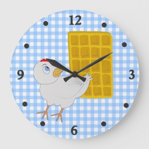 Whimsical Chicken and Waffle Kitchen Wall Clock