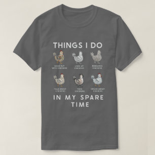 Whimsical Chicken Lover’s Daily Routine Humorous T-Shirt