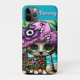 Whimsical Chihuahua Dog Palm Trees Personalized iPhone 11 Pro Case