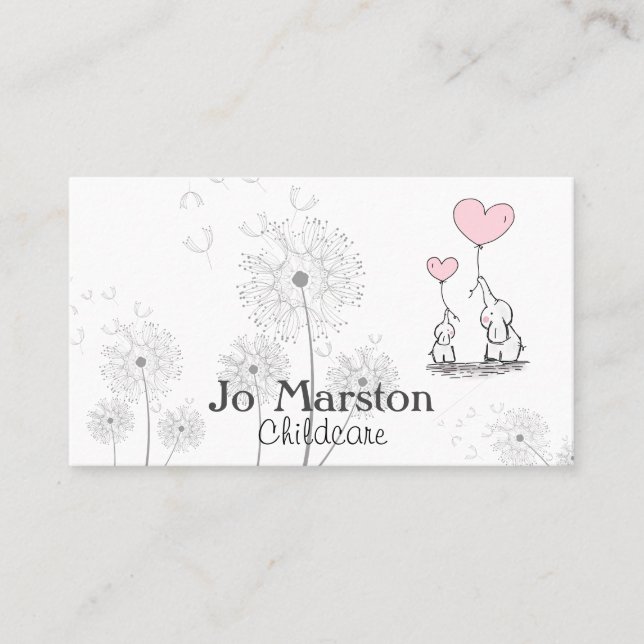 Whimsical Childcare Business Card (Front)