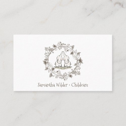 Whimsical Childcare Or Babysitter Business Card