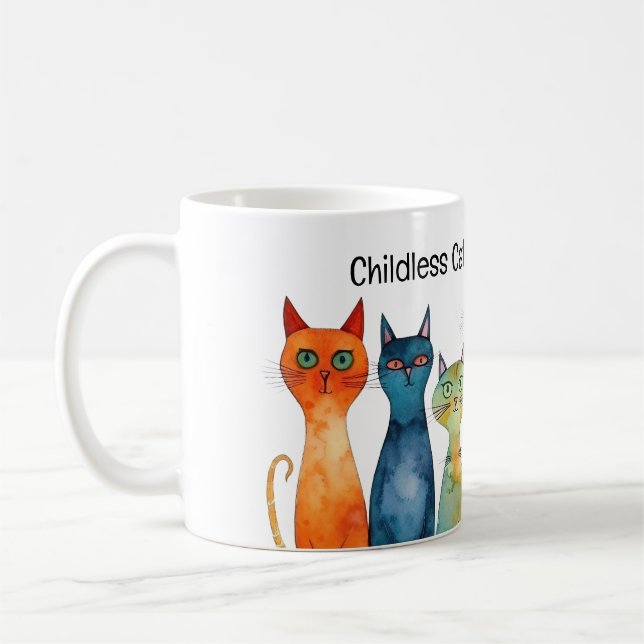 Whimsical Childless Cat Lady for Kamala  Coffee Mug (Left)