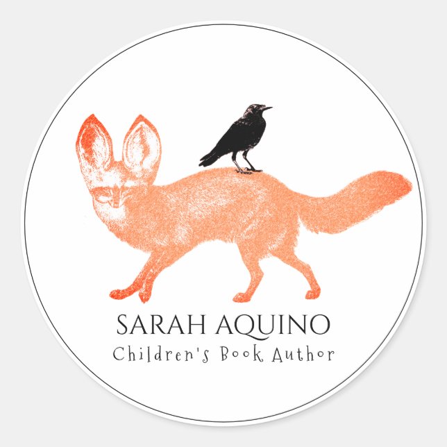 Whimsical Children's Book Author Classic Round Sticker (Front)