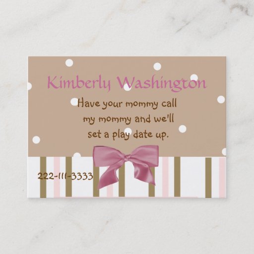 Customizable Whimsical Childrens Calling Card Business Card Template