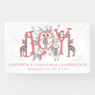 Whimsical  Children's Christmas Celebration Party Banner