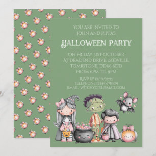 Whimsical Childrens's Halloween Party Invitation