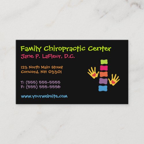 Whimsical Chiropractic Business Cards