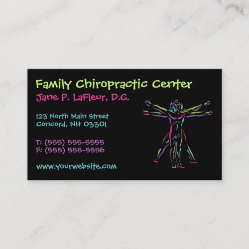 Whimsical Chiropractic Business Cards