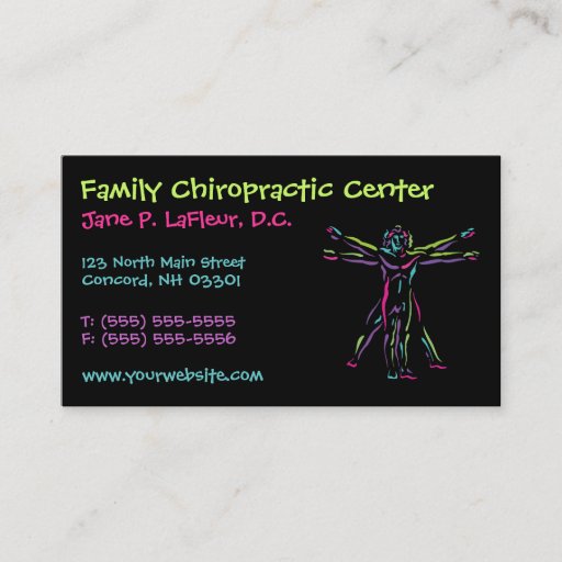 Customizable Whimsical Chiropractic Business Cards