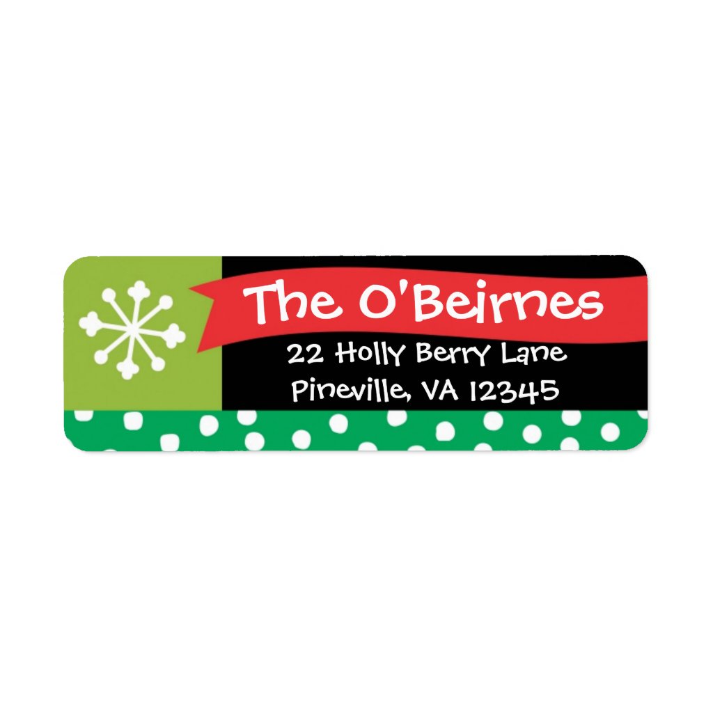 Whimsical Christmas Banner Return Address Label