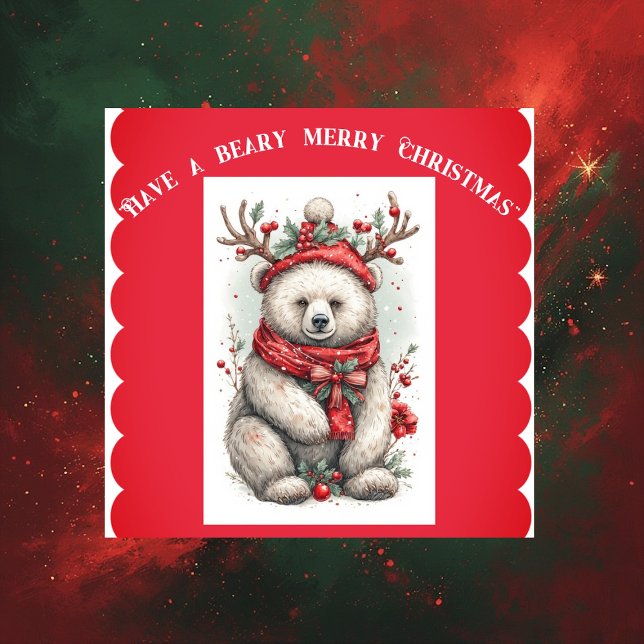 Whimsical Christmas Bear Quote Playful Quirky Cute Sticker (Whimsical Christmas Bear Quote Playful Quirky Cute Sticker)