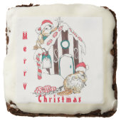 Whimsical Christmas Beaver Chalet Decorating Brownie (Front)