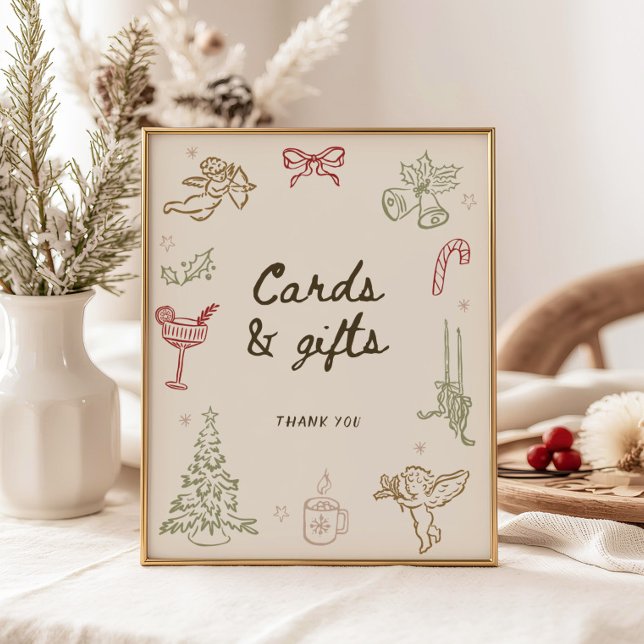Whimsical Christmas Bridal Shower Cards and Gifts Poster (Creator Uploaded)