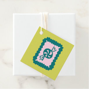 Whimsical Christmas Candy Bright Cute Holiday Gift Favor Tags