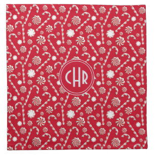 Whimsical Christmas Candy Cane Cloth Napkin