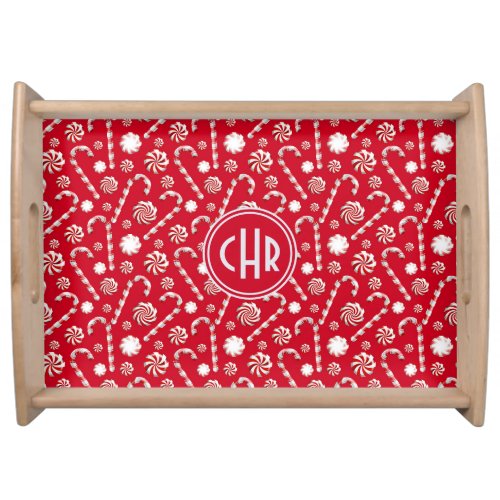 Whimsical Christmas Candy Cane Serving Tray