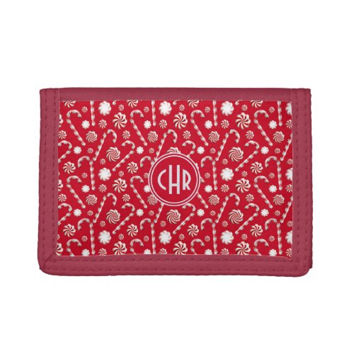 Whimsical Christmas Candy Cane Trifold Wallet
