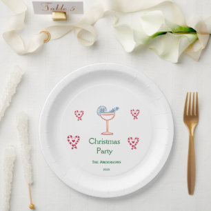 Whimsical Christmas Candy Canes Paper Plates