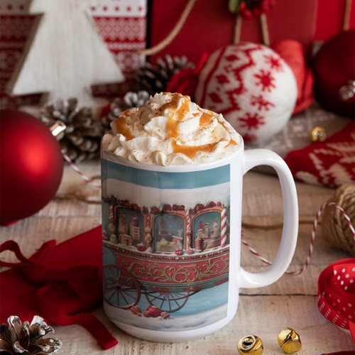 Whimsical Christmas Candy Cart 4 Mug
