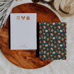 Whimsical Christmas Cats Green Note Card<br><div class="desc">Whimsical and modern Christmas note cards featuring hand drawn illustration of cute cats wearing winter accessories.</div>