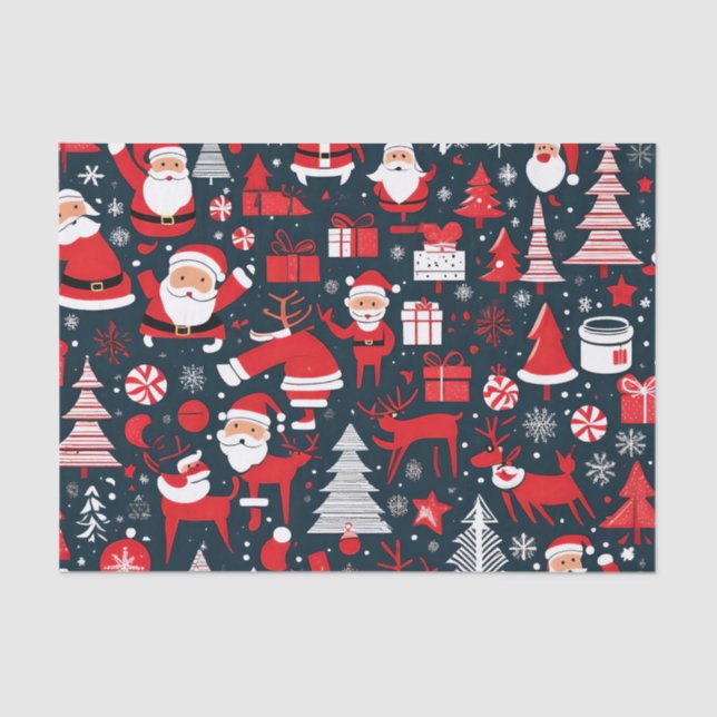 Whimsical Christmas Charm: Be Good or I Will Text Tissue Paper (Front)