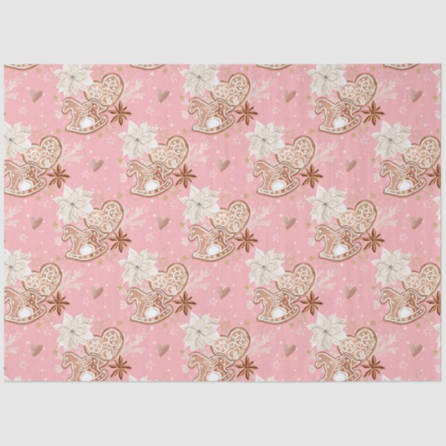 Whimsical Christmas Cookie Design Tissue Paper (Front)