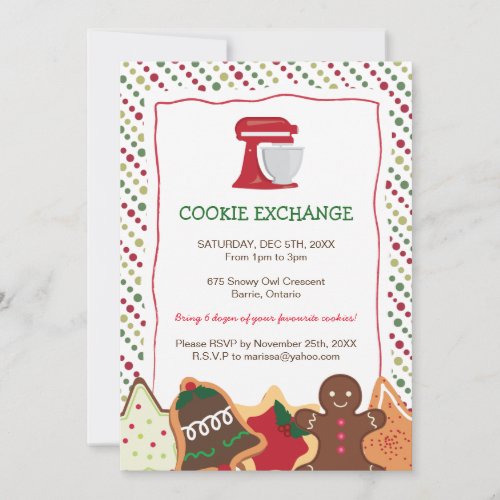 Whimsical Christmas Cookie Exchange Invitation