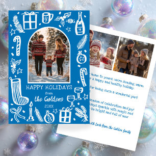 Whimsical Christmas  Cute Custom Arch 3 PHOTO  Holiday Card