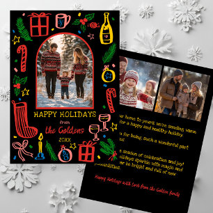 Whimsical Christmas  Cute Custom Arch 3 PHOTO  Holiday Card