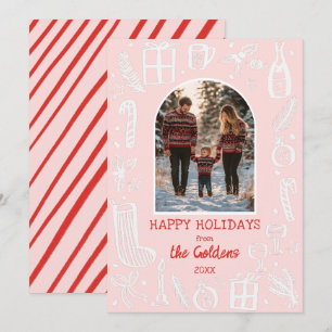 Whimsical Christmas  Cute Custom Arch PHOTO  Holiday Card