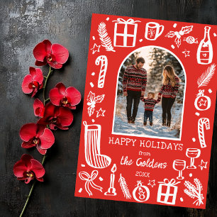 Whimsical Christmas Cute Custom Arch PHOTO Holiday Card