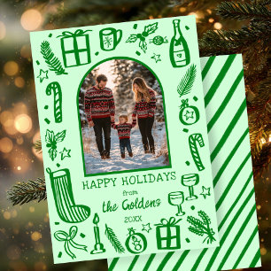 Whimsical Christmas Cute Custom Arch PHOTO Holiday Card