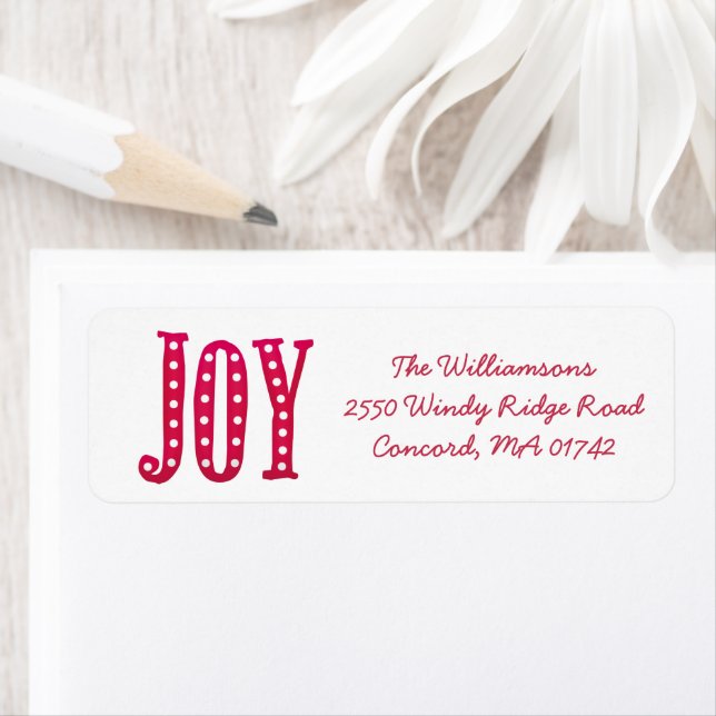 Whimsical Christmas Doodled Joy Custom Label (Insitu)