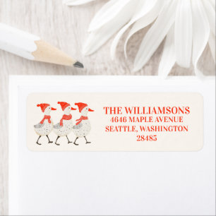 Whimsical Christmas Ducks Custom Return Address Label