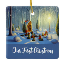Whimsical Christmas Forest Scene Personalized