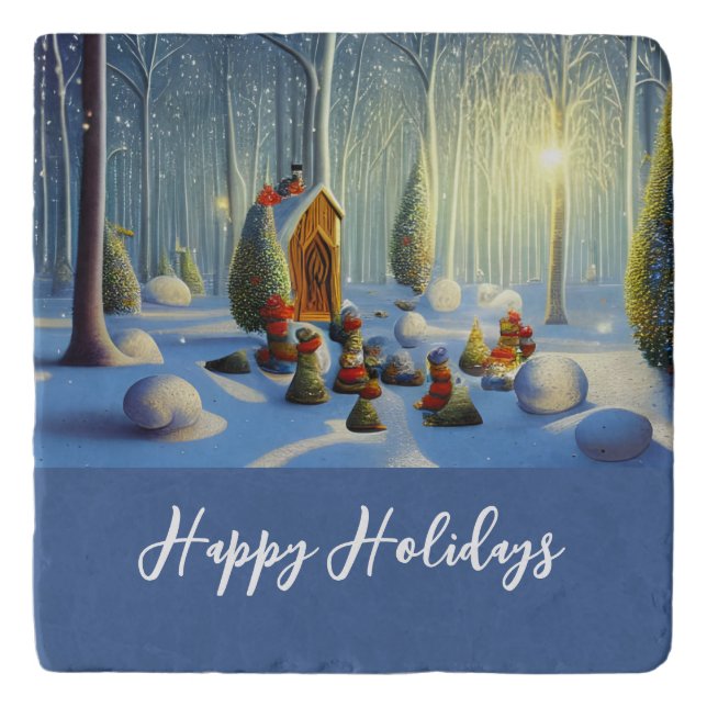 Whimsical Christmas Forest Scene   Trivet (Front)