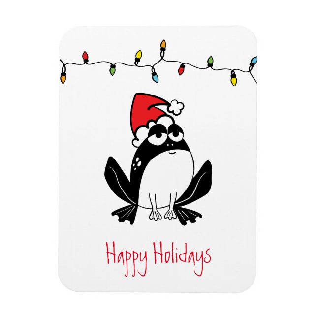 Whimsical Christmas Frog Magnet (Vertical)